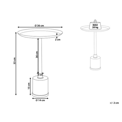 Table D'appoint Camelo Métal Marbre Blanc