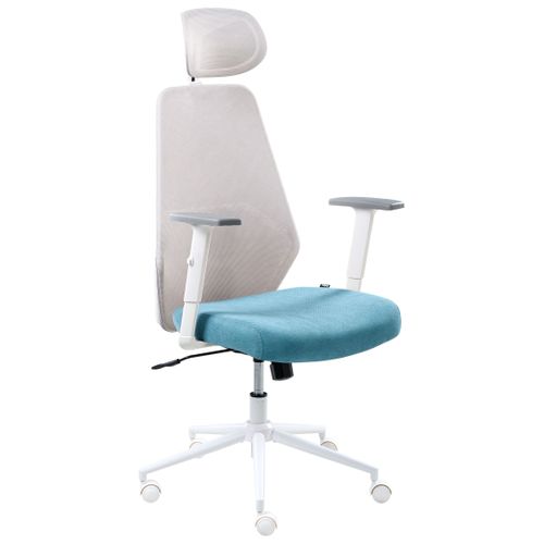 Chaise De Bureau Oryn Tissu Bleu Paon