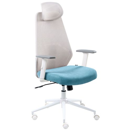 Chaise De Bureau Oryn Tissu Bleu Paon