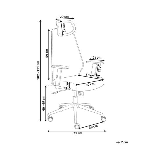 Chaise De Bureau Oryn Tissu Rose