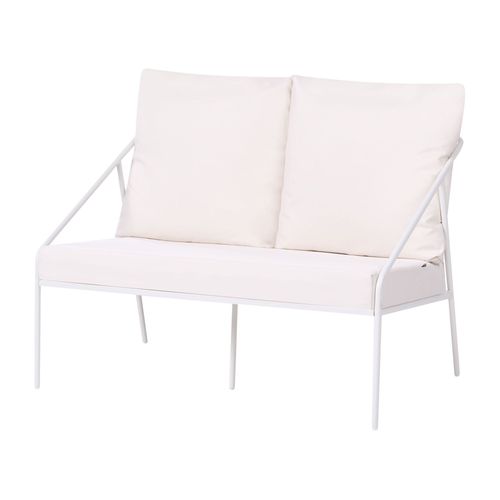 Ensemble De Salon De Jardin Avec Table 4 Places Ustica Métal Blanc