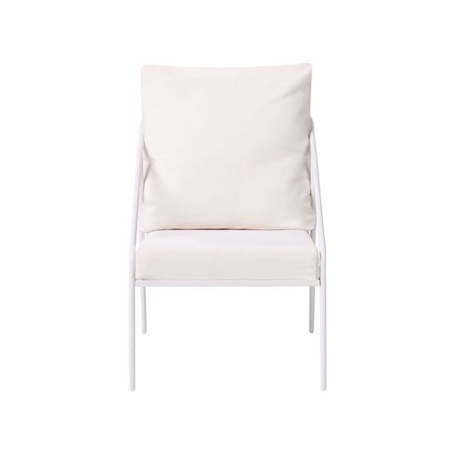 Ensemble De Salon De Jardin Avec Table 4 Places Ustica Métal Blanc