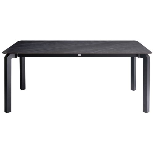 Table De Salle à Manger De Jardin Feletto 180 Cm 90 Cm Pierre Marbre Noir