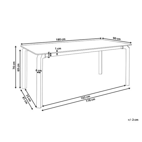 Table De Salle à Manger De Jardin Feletto 180 Cm 90 Cm Pierre Marbre Gris