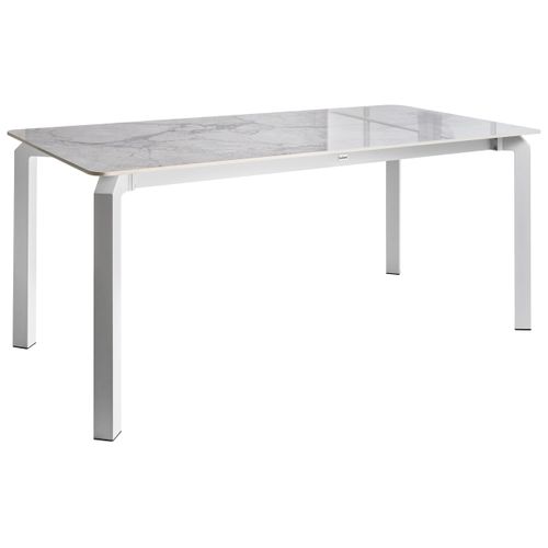 Table De Salle à Manger De Jardin Feletto 180 Cm 90 Cm Pierre Marbre Blanc