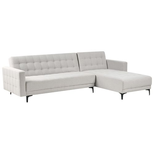 Canapé-lit D'angle Modulable 4 Places Aberdeen Tissu Gris Clair Côté Gauche