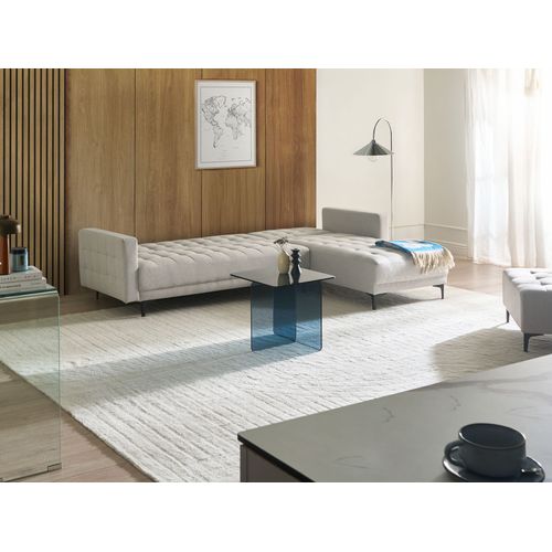 Canapé-lit D'angle Modulable 4 Places Aberdeen Tissu Gris Clair Côté Gauche