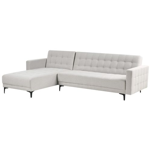 Canapé-lit D'angle Modulable 4 Places Aberdeen Tissu Gris Clair Côté Droit