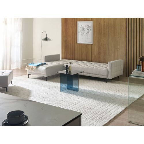 Canapé-lit D'angle Modulable 4 Places Aberdeen Tissu Gris Clair Côté Droit