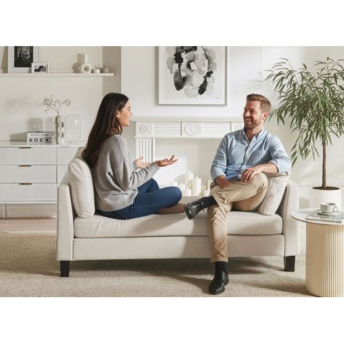 Chaise Longue Archiane Tissu Beige Clair