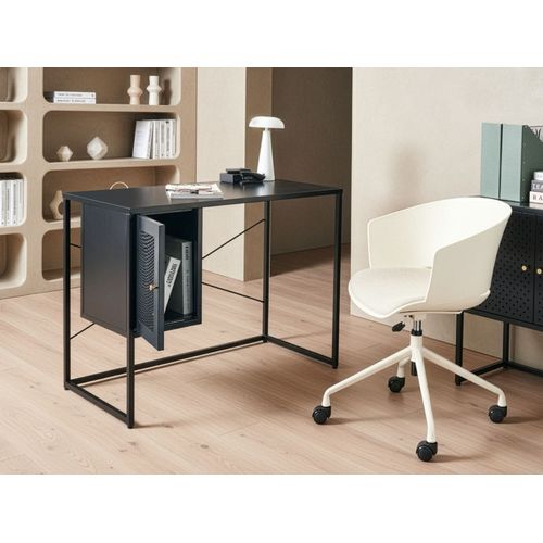 Table De Bureau Harjo Noir 100 Cm 50 Cm Avec Rangement