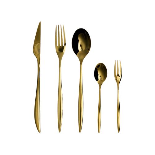 Set De 30 Couverts Farfalle Doré
