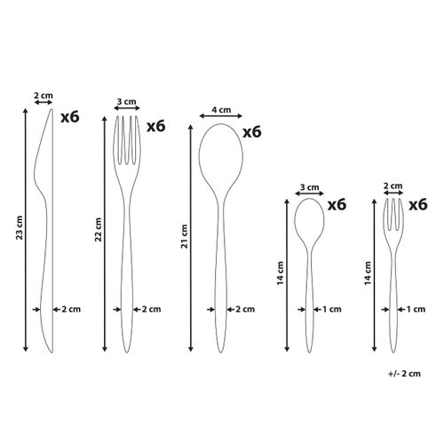 Set De 30 Couverts Farfalle Doré