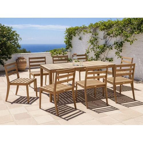 Table De Salle à Manger De Jardin Chioggia 90 Cm 180 Cm Bois D'acacia Certifié Marron Clair