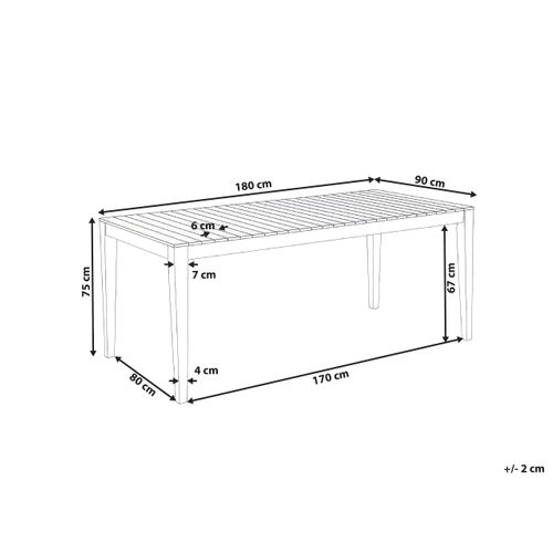 Table De Salle à Manger De Jardin Chioggia 90 Cm 180 Cm Bois D'acacia Certifié Marron Clair