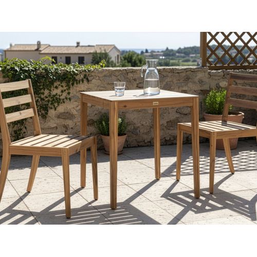 Table Bistrot Chioggia 70 Cm 70 Cm Bois D\'acacia Certifié Marron Clair