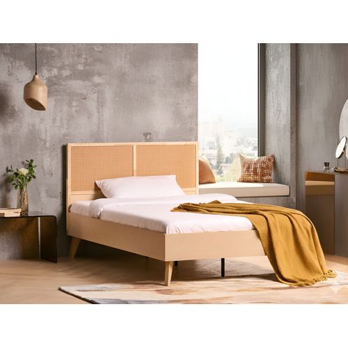 Lit Avec Sommier Monpazier 120 X 200 Cm Marron Clair