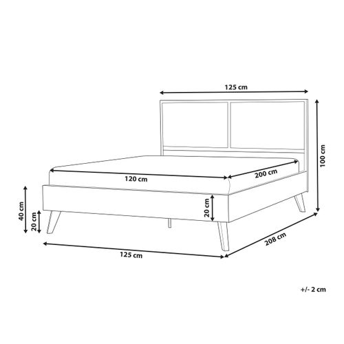 Lit Avec Sommier Monpazier 120 X 200 Cm Marron Foncé