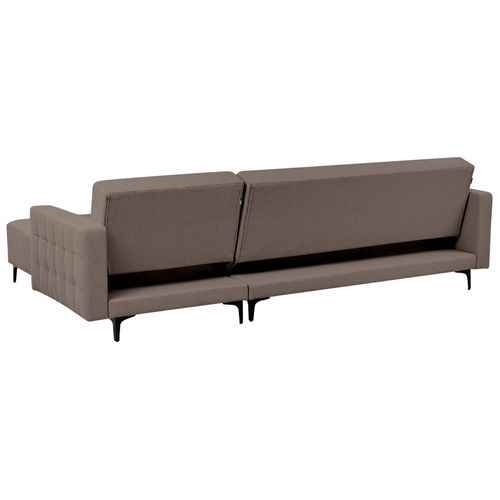 Canapé-lit D'angle Modulable 4 Places Aberdeen Tissu Taupe Côté Gauche