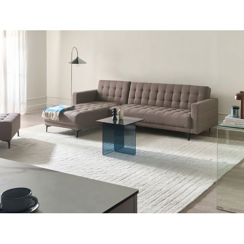 Canapé-lit D'angle Modulable 4 Places Aberdeen Tissu Taupe Côté Droit