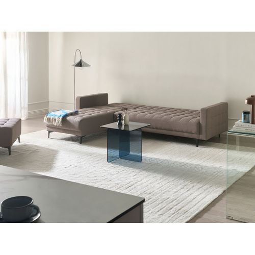 Canapé-lit D'angle Modulable 4 Places Aberdeen Tissu Taupe Côté Droit