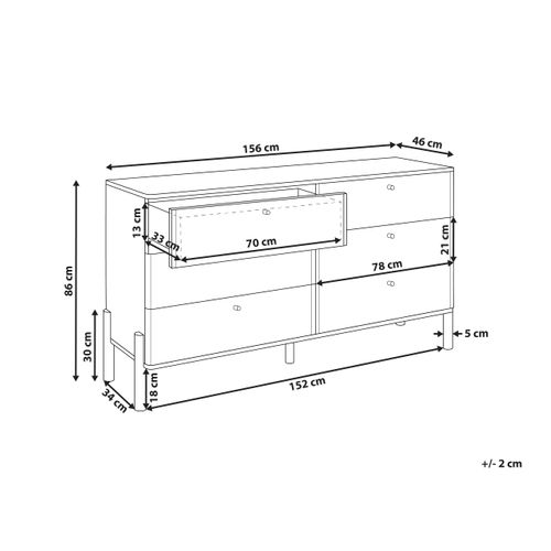 Commode à 6 Tiroirs Collins Marron Clair