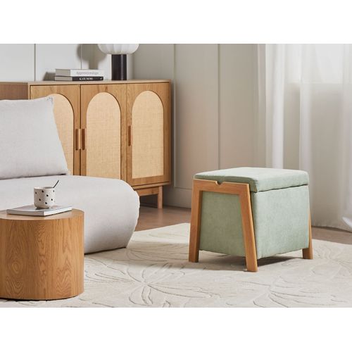 Pouf De Rangement Edland Tissu 45 Cm 43 Cm Vert Clair