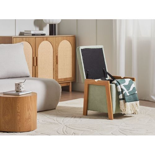 Pouf De Rangement Edland Tissu 45 Cm 43 Cm Vert Clair