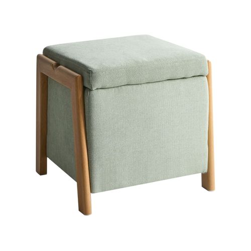 Pouf De Rangement Edland Tissu 45 Cm 43 Cm Vert Clair