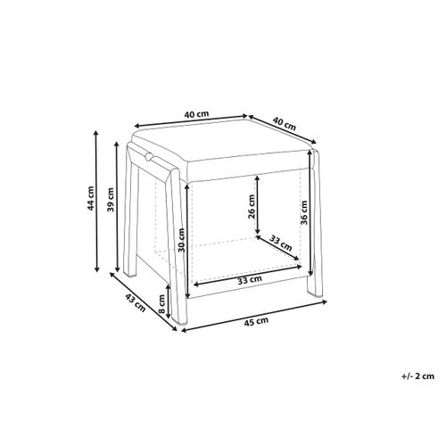 Pouf De Rangement Edland Tissu 45 Cm 43 Cm Vert Clair