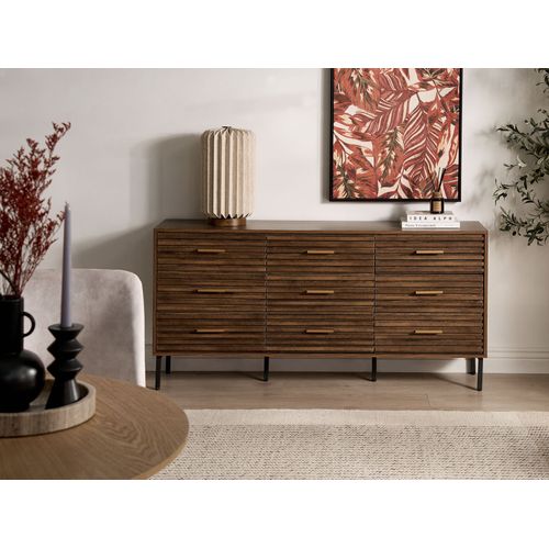 Commode à 9 Tiroirs Keith Marron Foncé