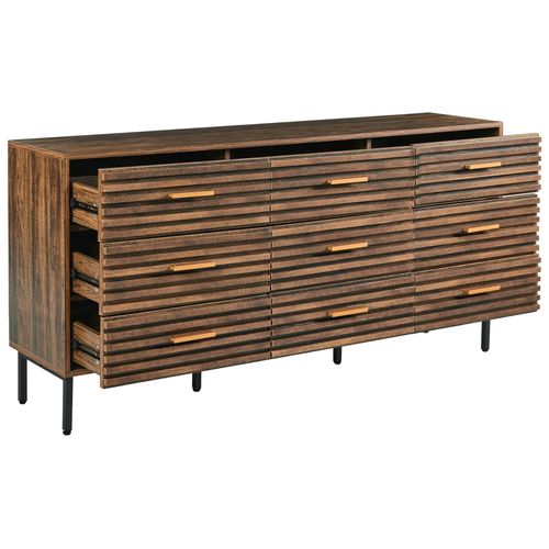 Commode à 9 Tiroirs Keith Marron Foncé