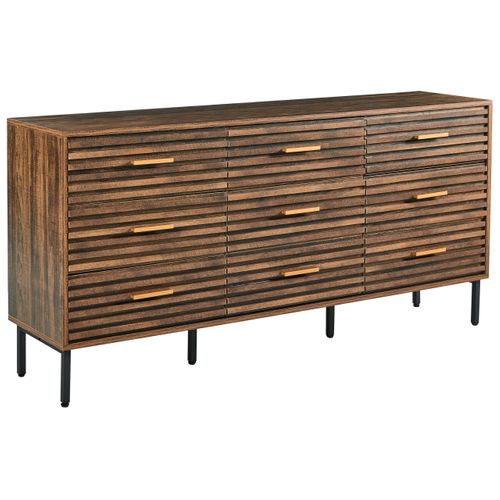 Commode à 9 Tiroirs Keith Marron Foncé