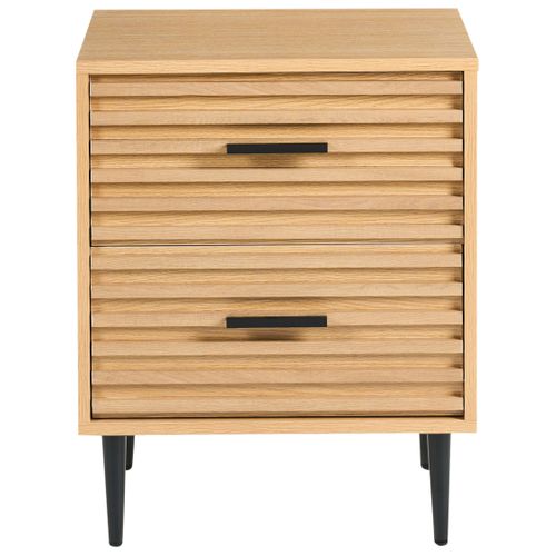 Table De Nuit à 2 Tiroirs Keith Marron Clair