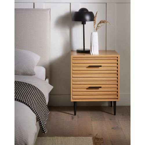 Table De Nuit à 2 Tiroirs Keith Marron Clair