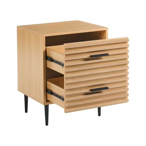 Table De Nuit à 2 Tiroirs Keith Marron Clair