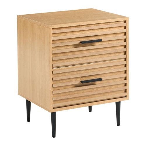 Table De Nuit à 2 Tiroirs Keith Marron Clair