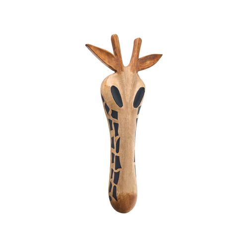 Décoration Murale Girafe Ekpoma Bois De Manguier 68 Cm Marron Clair