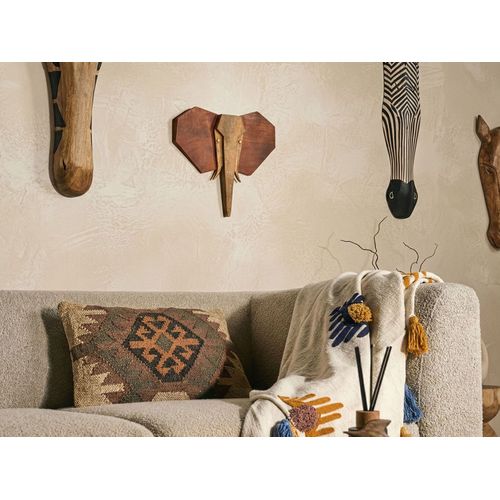 Décoration Murale Éléphant Garoua Bois De Manguier 37 Cm Marron
