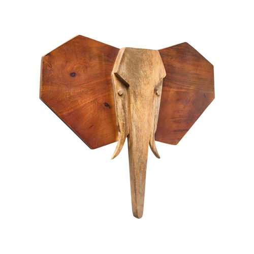 Décoration Murale Éléphant Garoua Bois De Manguier 37 Cm Marron