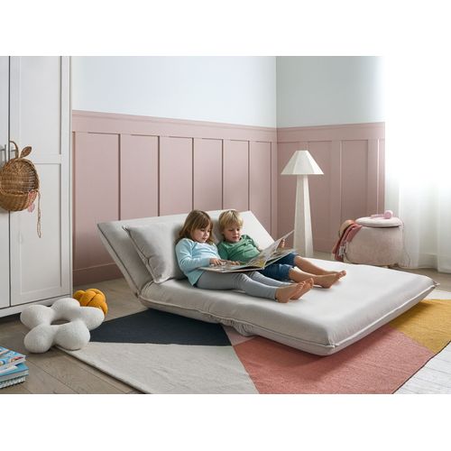 Canapé-lit 2 Places Roros Lin Synthétique Blanc Cassé