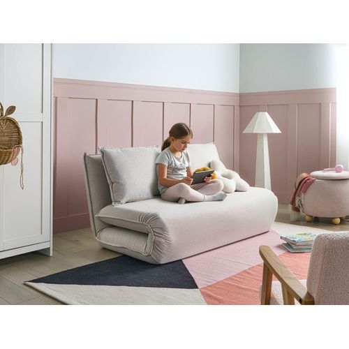 Canapé-lit 2 Places Roros Lin Synthétique Blanc Cassé