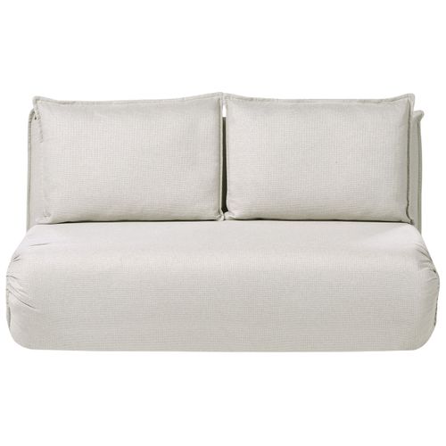 Canapé-lit 2 Places Roros Lin Synthétique Blanc Cassé