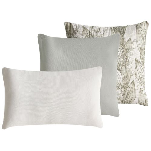 Lot De 3 Coussins Décoratifs Xylopia Coton 30 X 50 Cm 45 X 45 Cm Vert Motif Floral