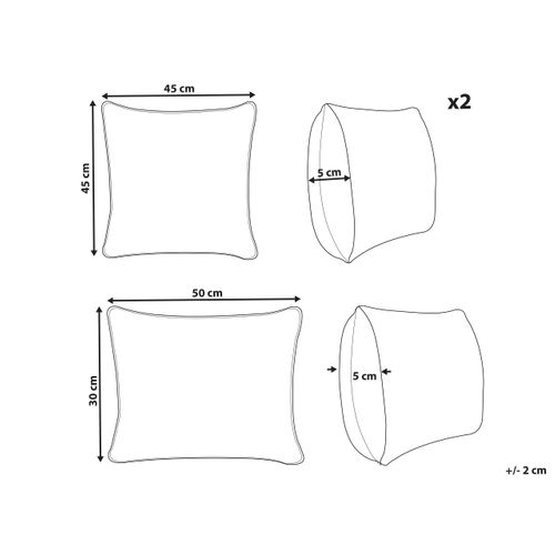 Lot De 3 Coussins Décoratifs Xylopia Coton 30 X 50 Cm 45 X 45 Cm Vert Motif Floral