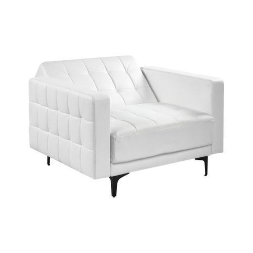 Fauteuil Aberdeen Cuir Pu Blanc