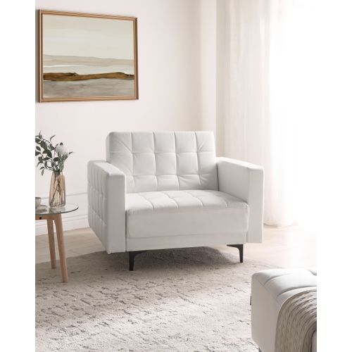 Fauteuil Aberdeen Cuir Pu Blanc