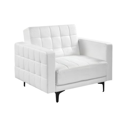 Fauteuil Aberdeen Cuir Pu Blanc