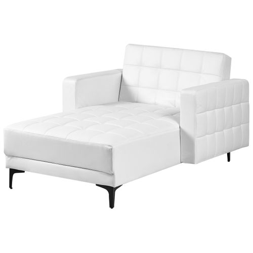 Chaise Longue Aberdeen Cuir Pu Blanc