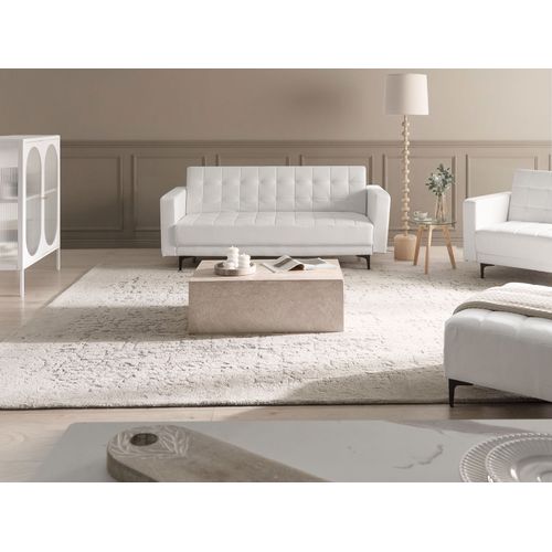 Canapé-lit 3 Places Aberdeen Cuir Pu Blanc